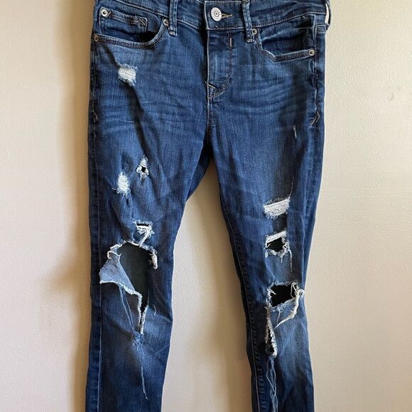 Express distressed legging mid rise jeans size 2 short - Picture 12 of 13